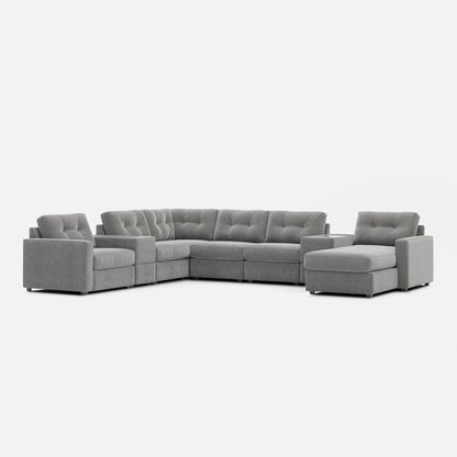 Modular One 8-Piece Sectional Chaise with E-Console