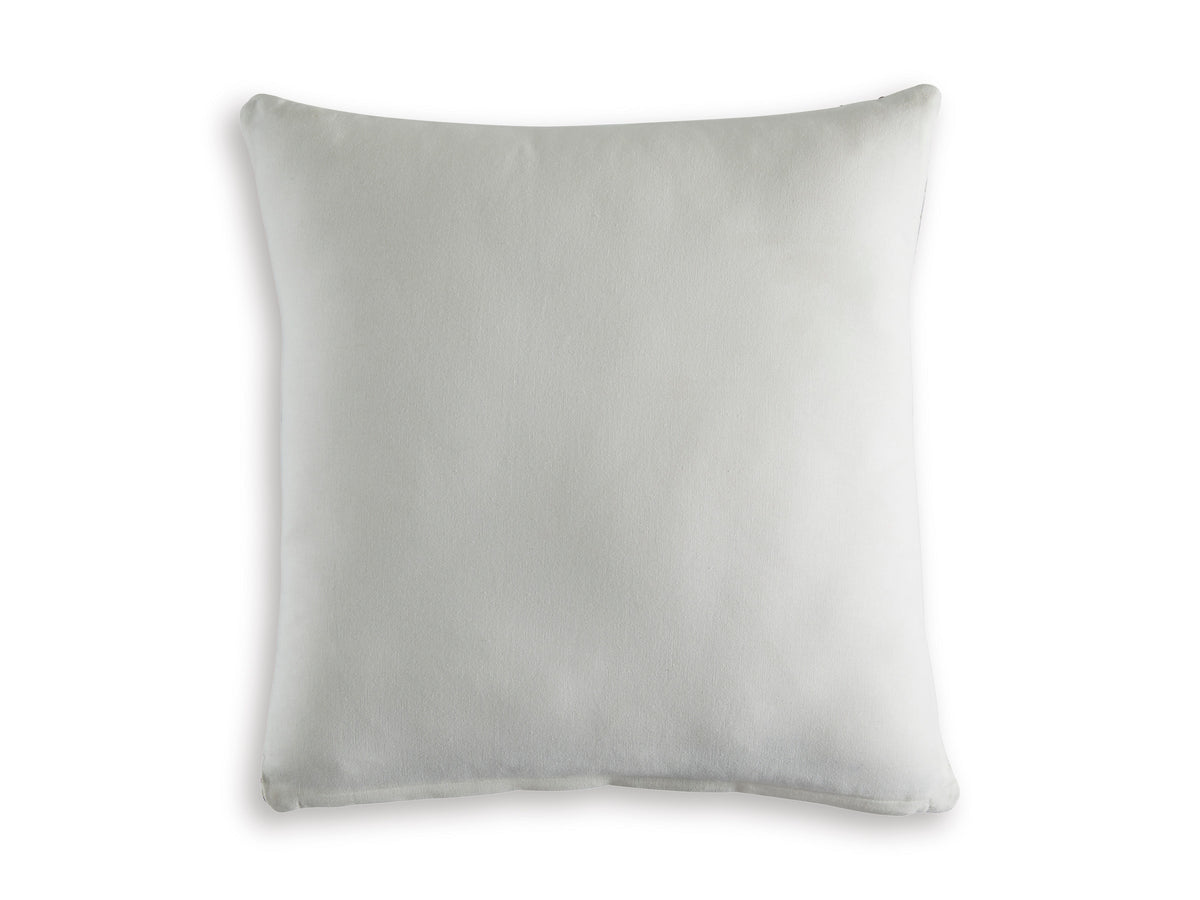 Light gray square decorative pillow with smooth solid fabric front