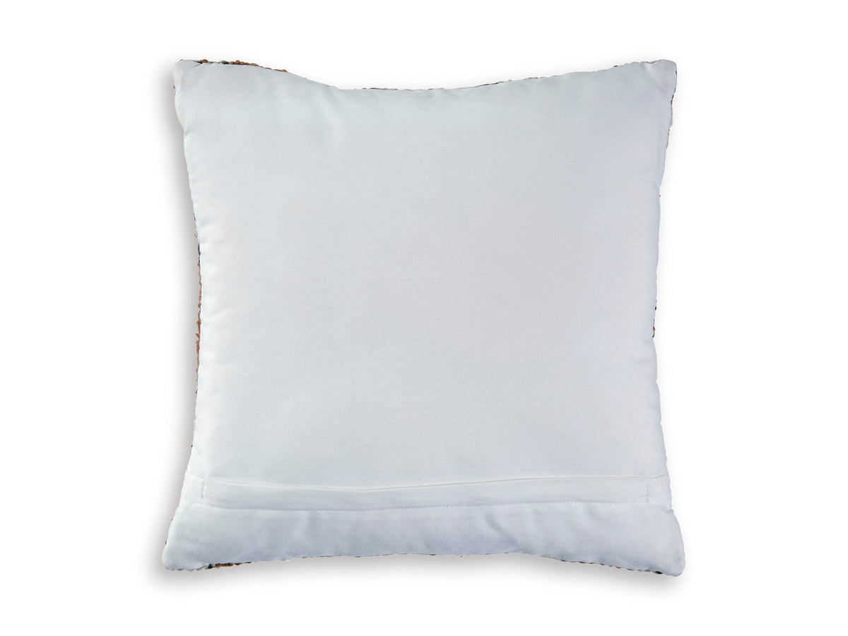 Plain light blue-white square pillow with smooth fabric surface