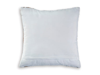 Plain light blue-white square pillow with smooth fabric surface