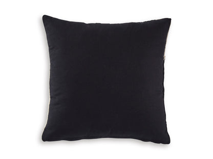 Black square throw pillow with smooth fabric surface