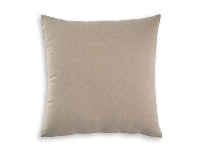 Square throw pillow in solid taupe-beige fabric