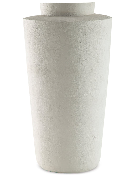 Ashley Flurinworth vase, tall white cylinder with textured sides and open top