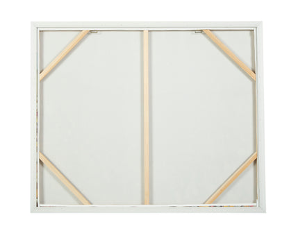Wall art frame backing with white panel and cross braces