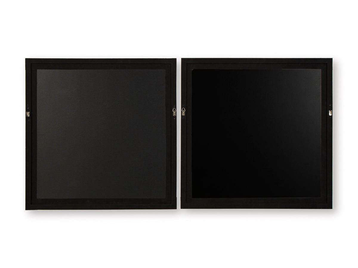 Set of 2 square wall art frames with dark back panels