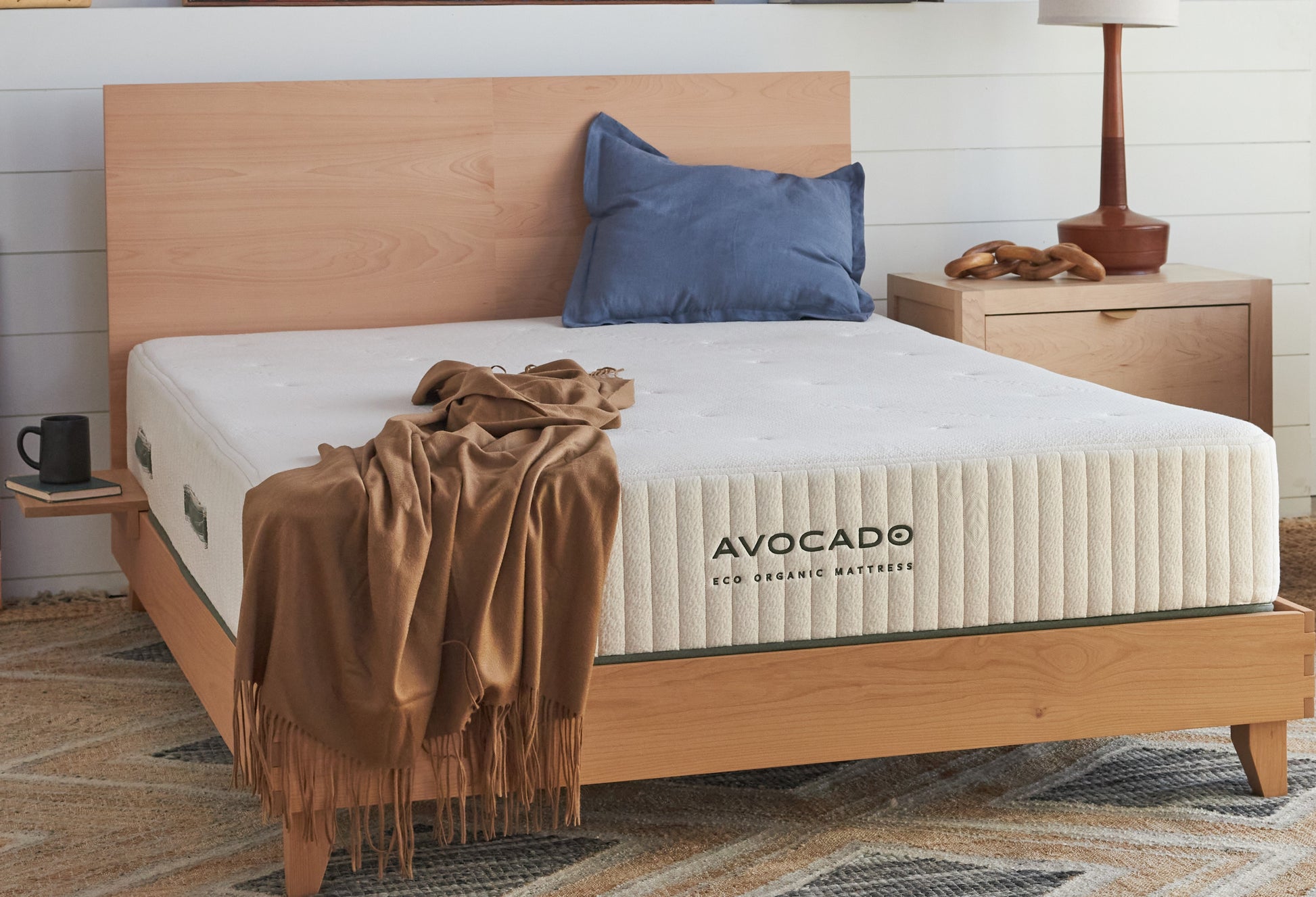 Avocado Blonde City Bed Frame with Headboard