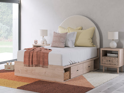 Shapella Upholstered Panel Bed with Double Storage