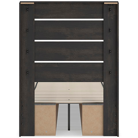 Delmorta Panel Bed with Double Storage
