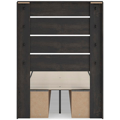 Delmorta Panel Bed with Double Storage