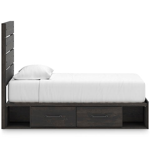 Delmorta Panel Bed with Double Storage
