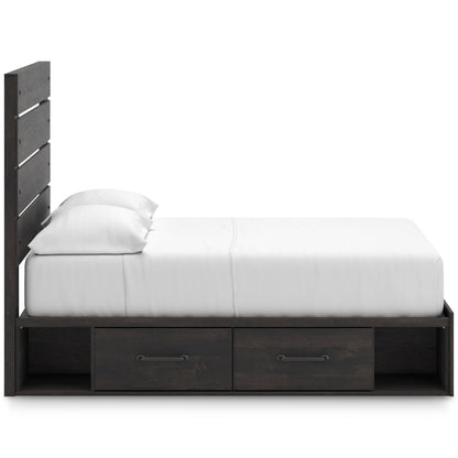 Delmorta Panel Bed with Double Storage