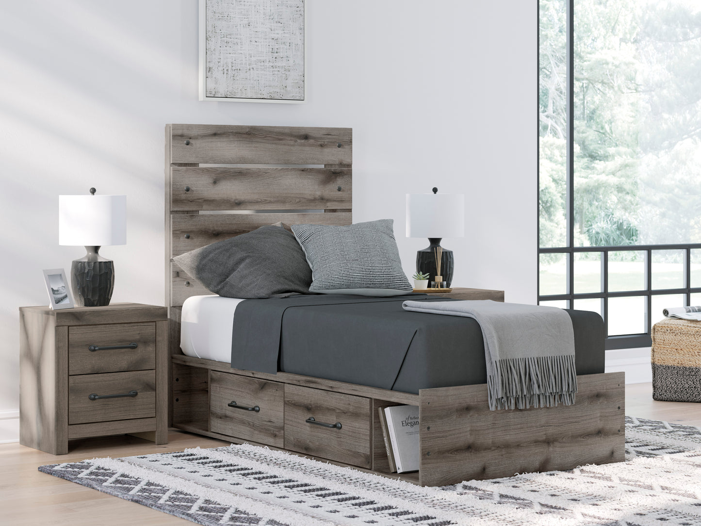 Urbanoore Panel Bed with Double Storage