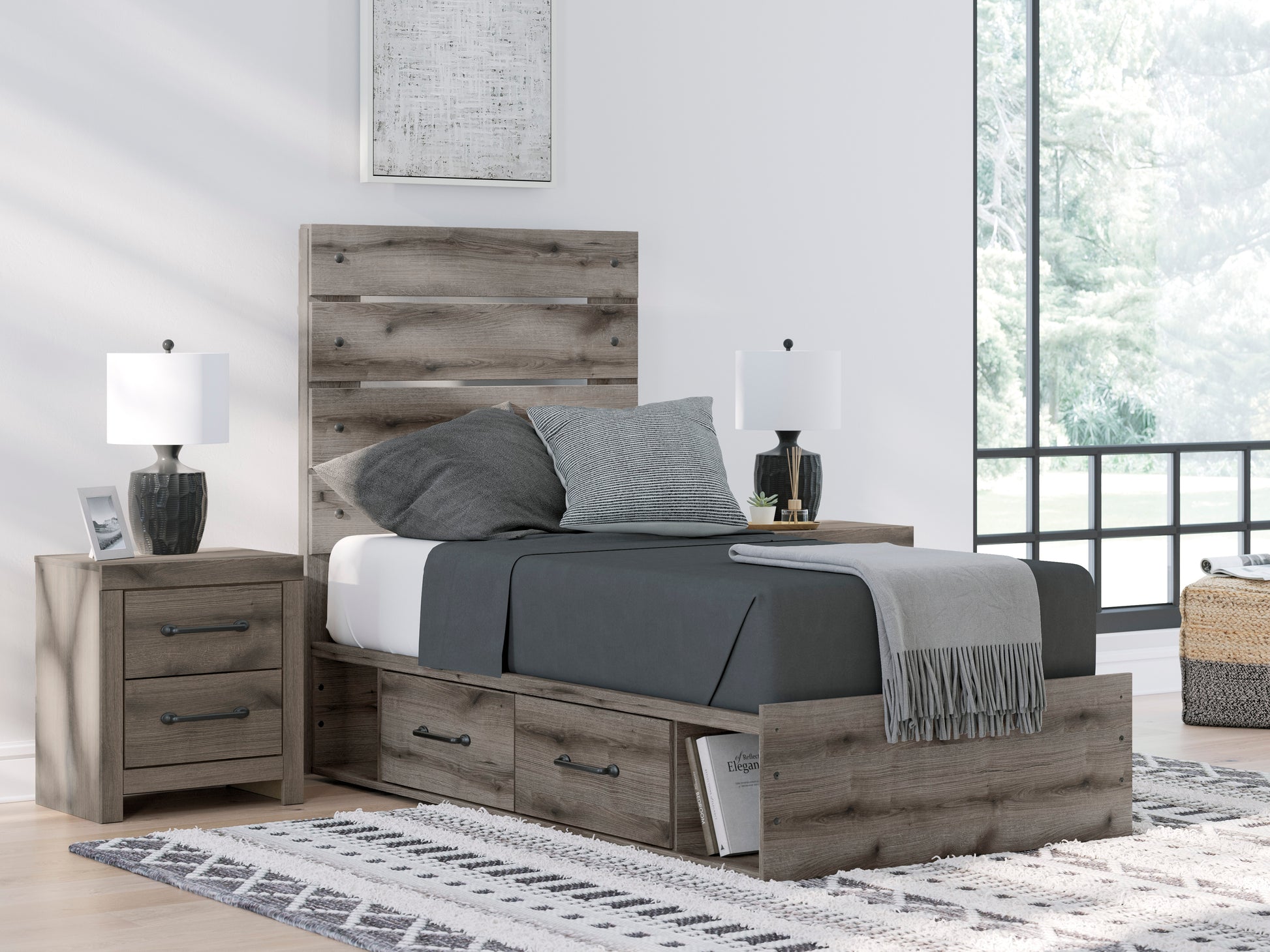 Urbanoore Panel Bed with Double Storage