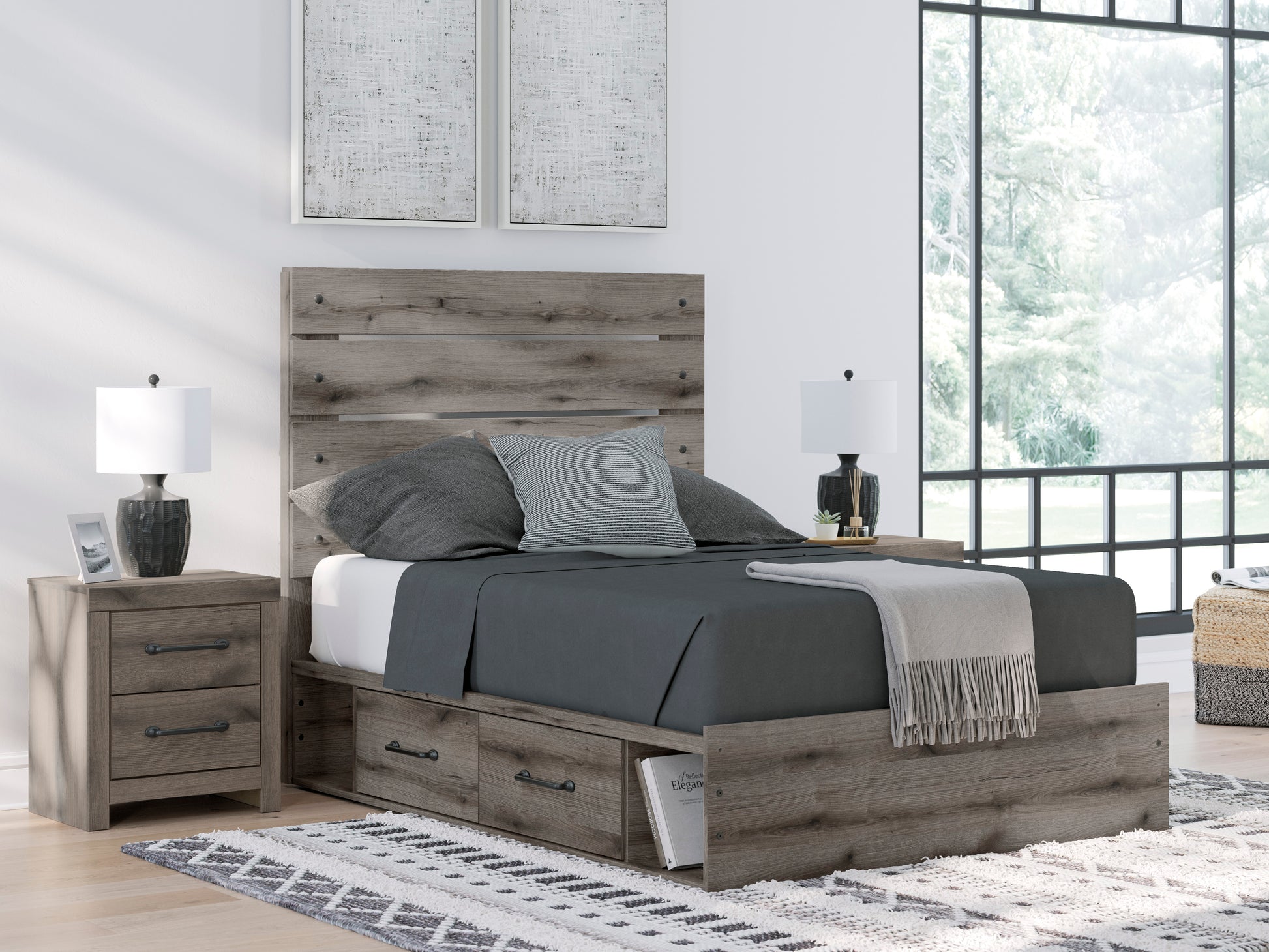Urbanoore Panel Bed with Double Storage