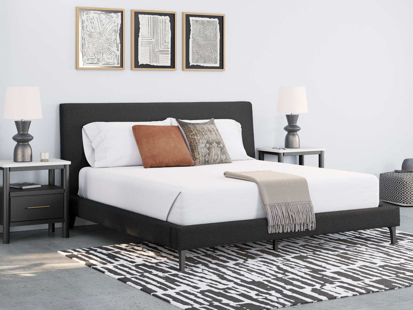 Cadmori Upholstered Bed with Roll Slats