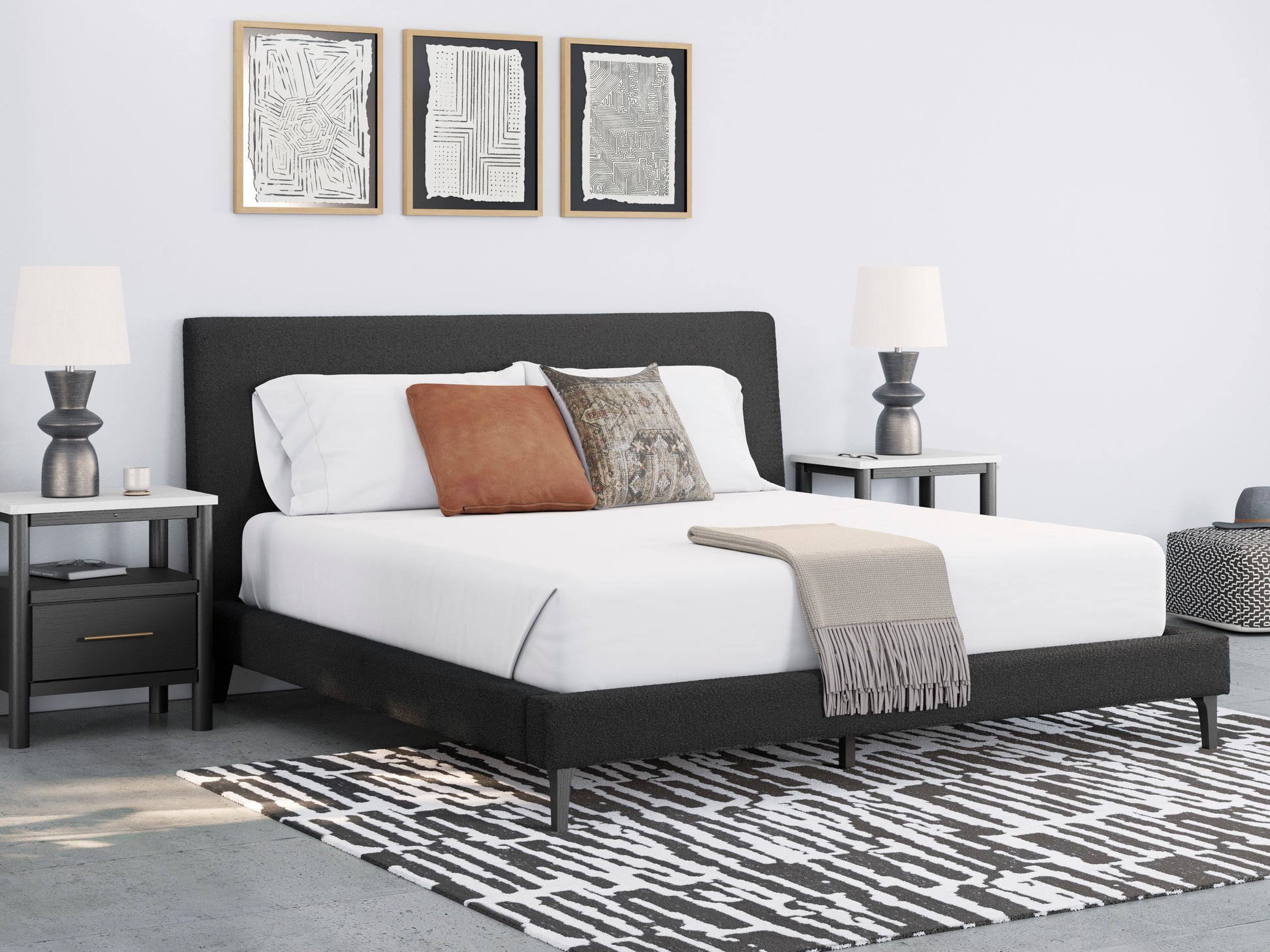Cadmori Upholstered Bed with Roll Slats