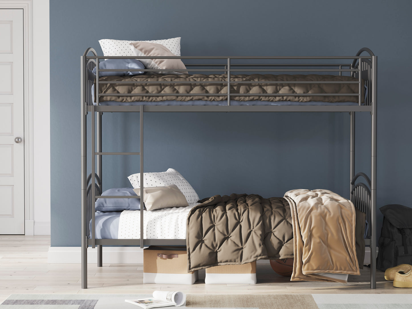 Hilletran Twin over Twin Bunk Bed with Ladder