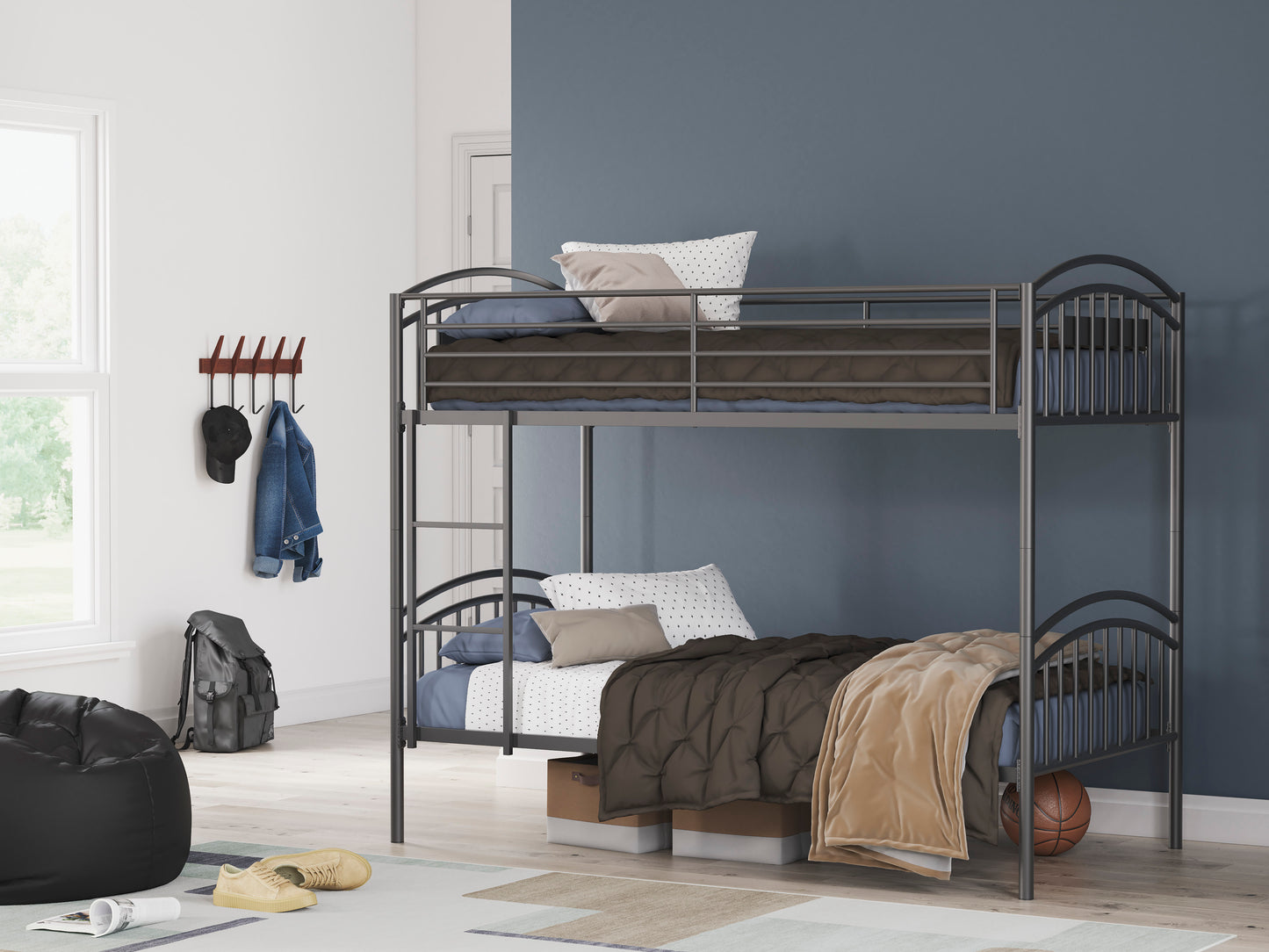 Hilletran Twin over Twin Bunk Bed with Ladder