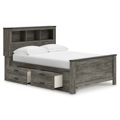 Frandern Bookcase Panel Bed with Storage Full Double