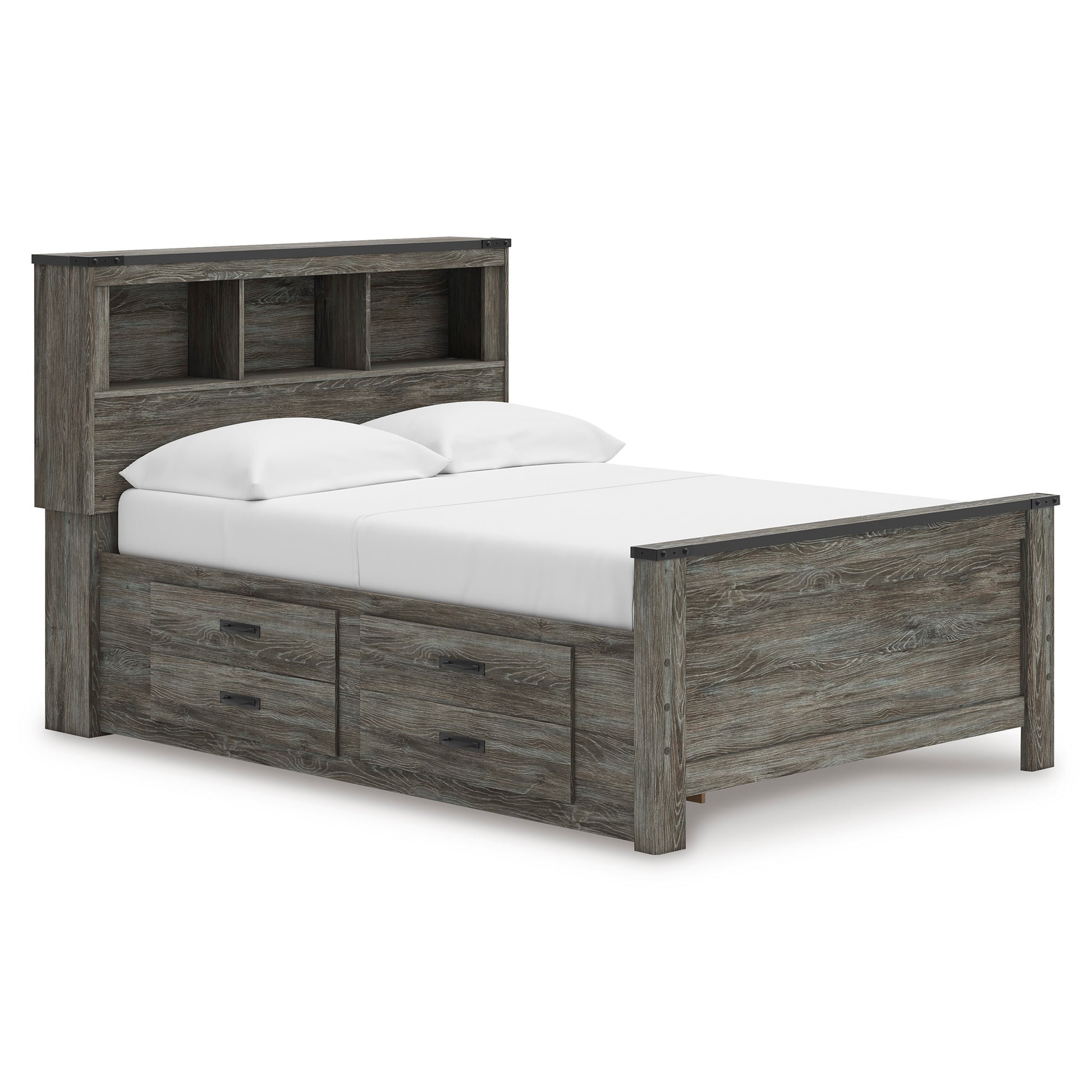 Frandern Bookcase Panel Bed with Storage