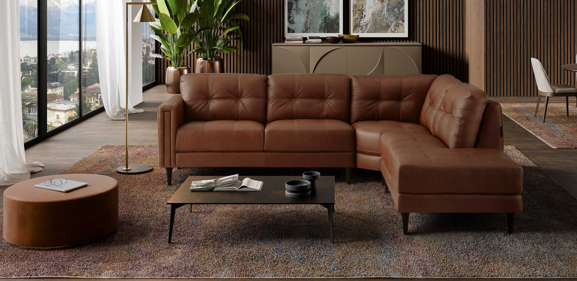 Alaric 3-Piece Leather Sectional