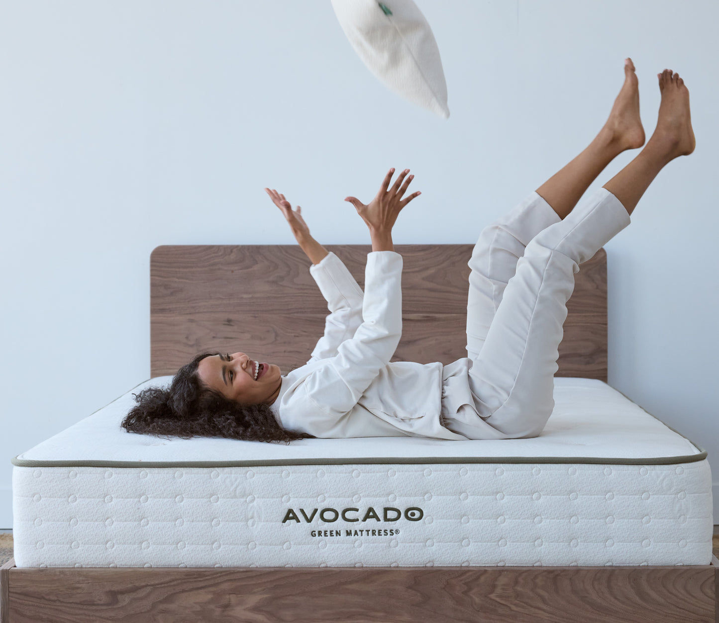 Avocado Walnut City Bed Frame with Headboard