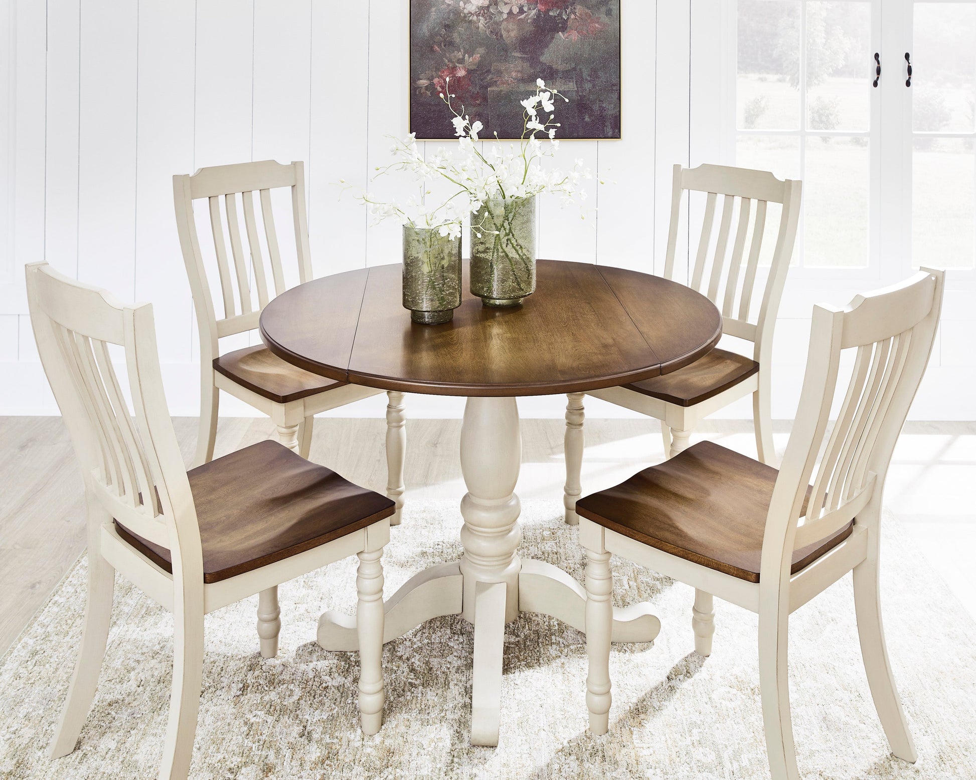 Mellintine Round Drop Leaf Dining Table