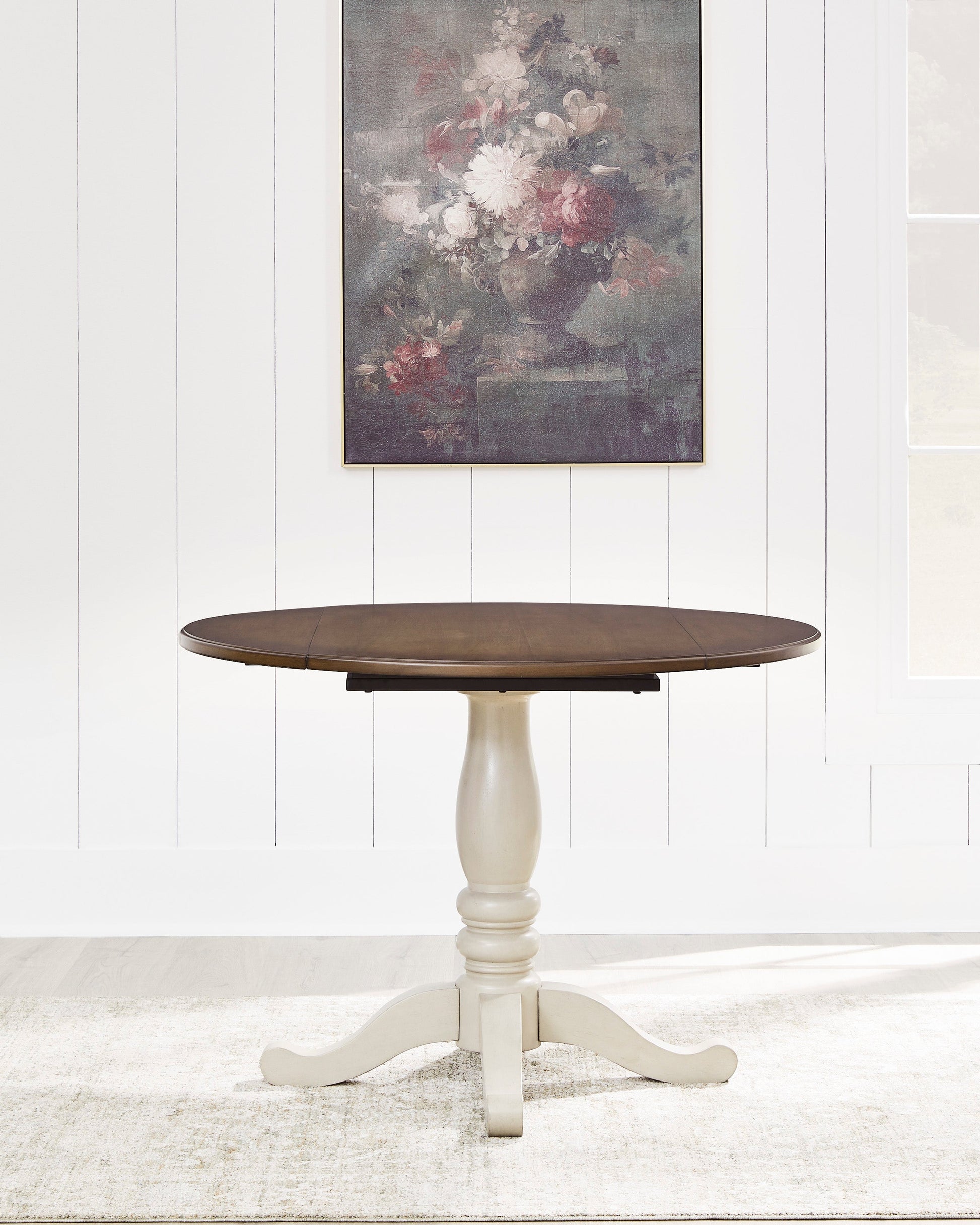 Mellintine Round Drop Leaf Dining Table