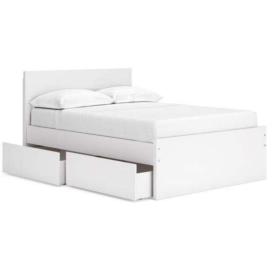 Onita Full Panel Platform Bed with 1 Side Storage