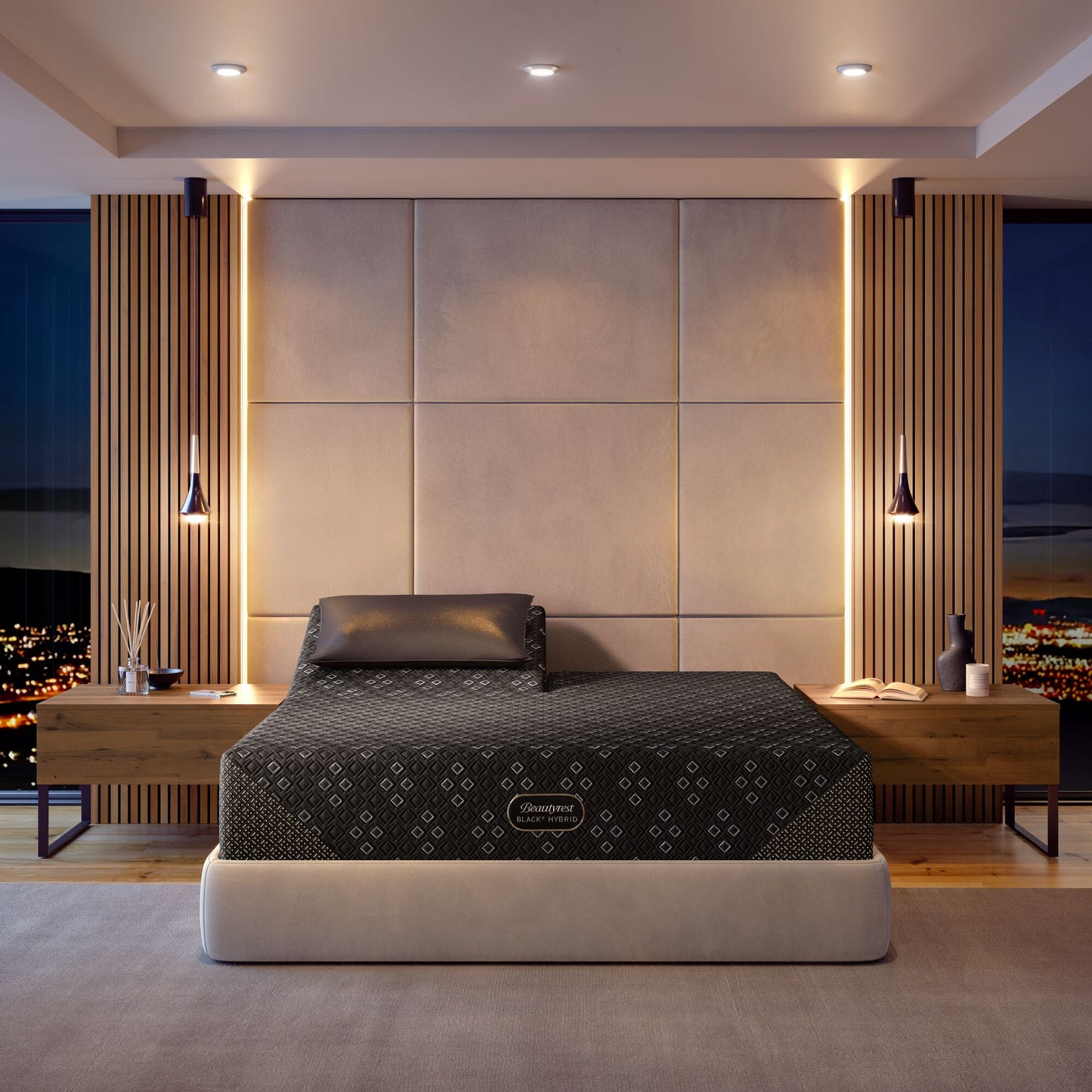 Beautyrest Black Series 3 XCS Medium Mattress and X4 Adjustable Base with Independent Sleep Technology