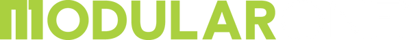 The word 'MODULARONE' in a bold, light green and white sans-serif font