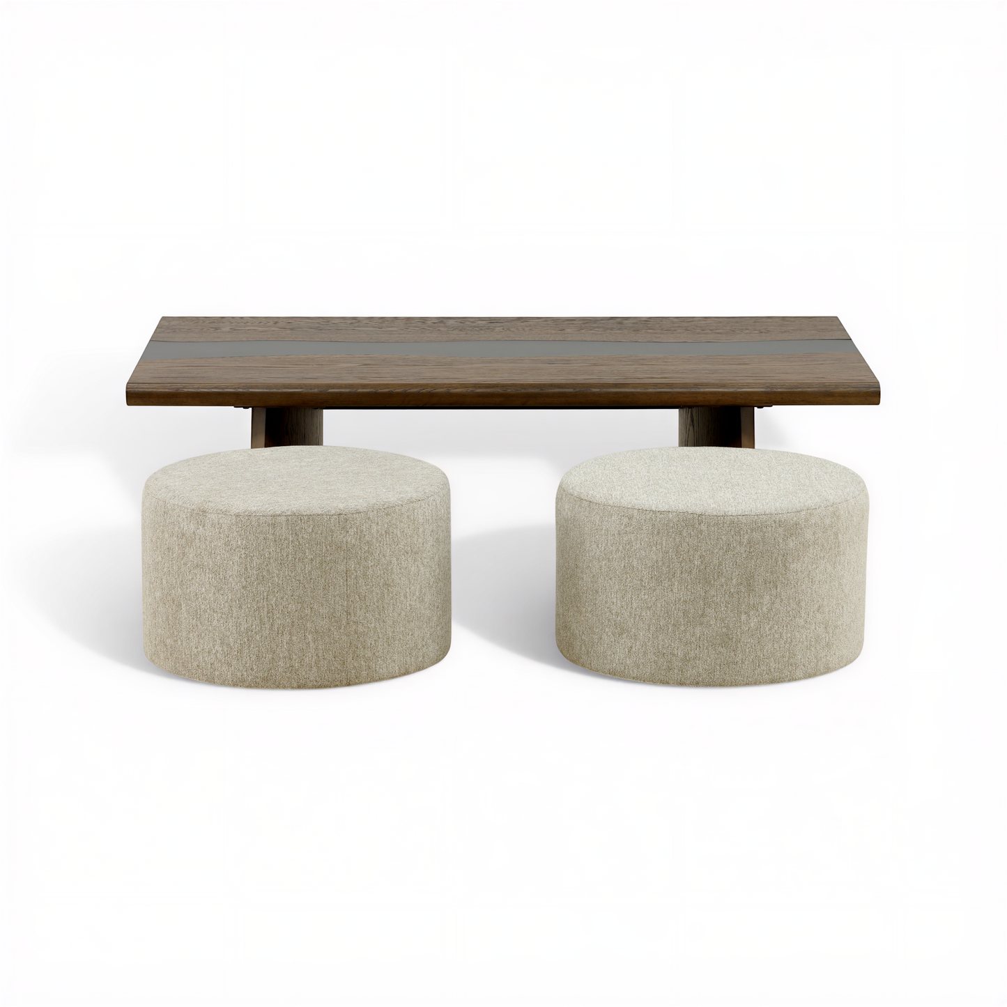 Flexsteel Delmar Coffee Table with 2 Ottomans