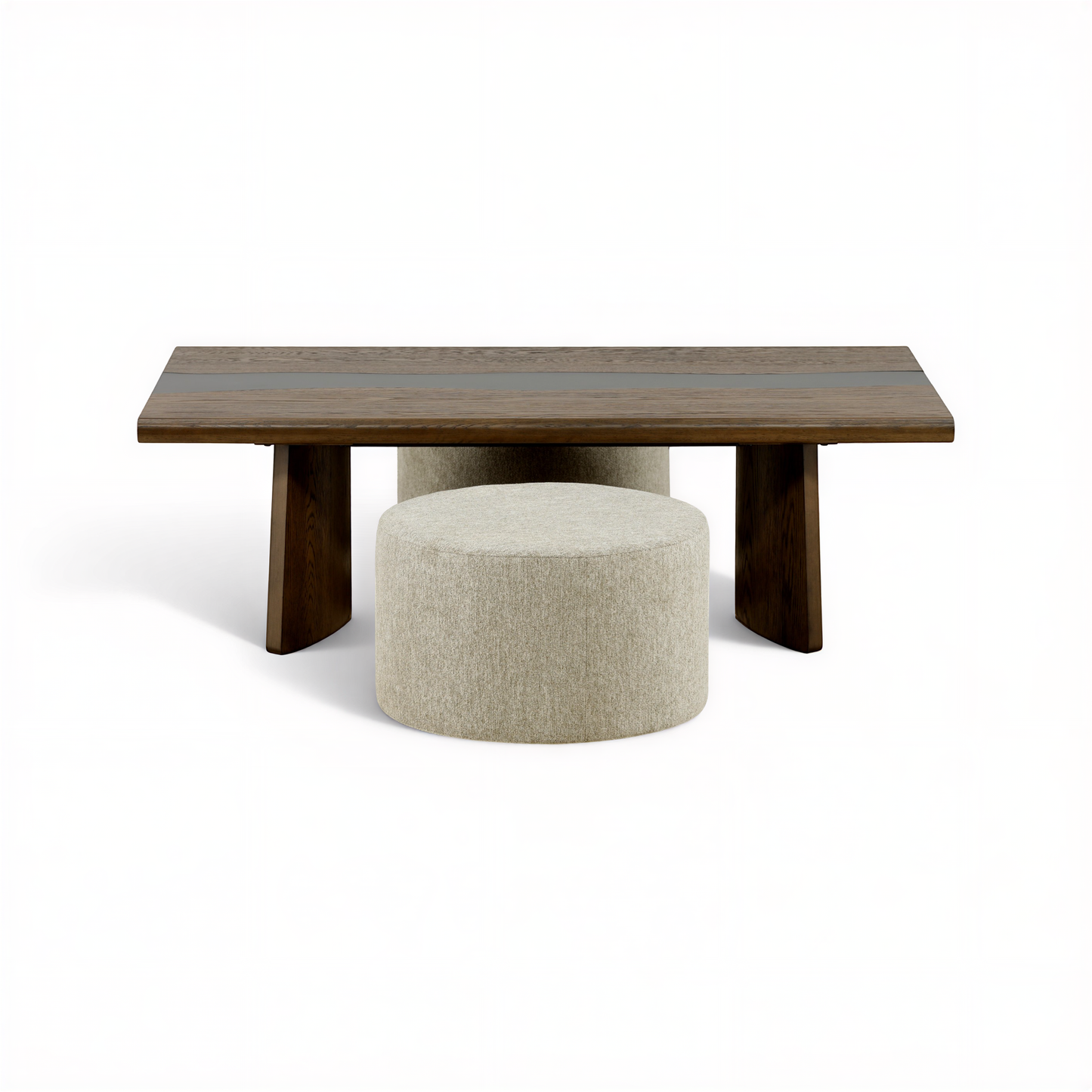 Flexsteel Delmar Coffee Table with 2 Ottomans