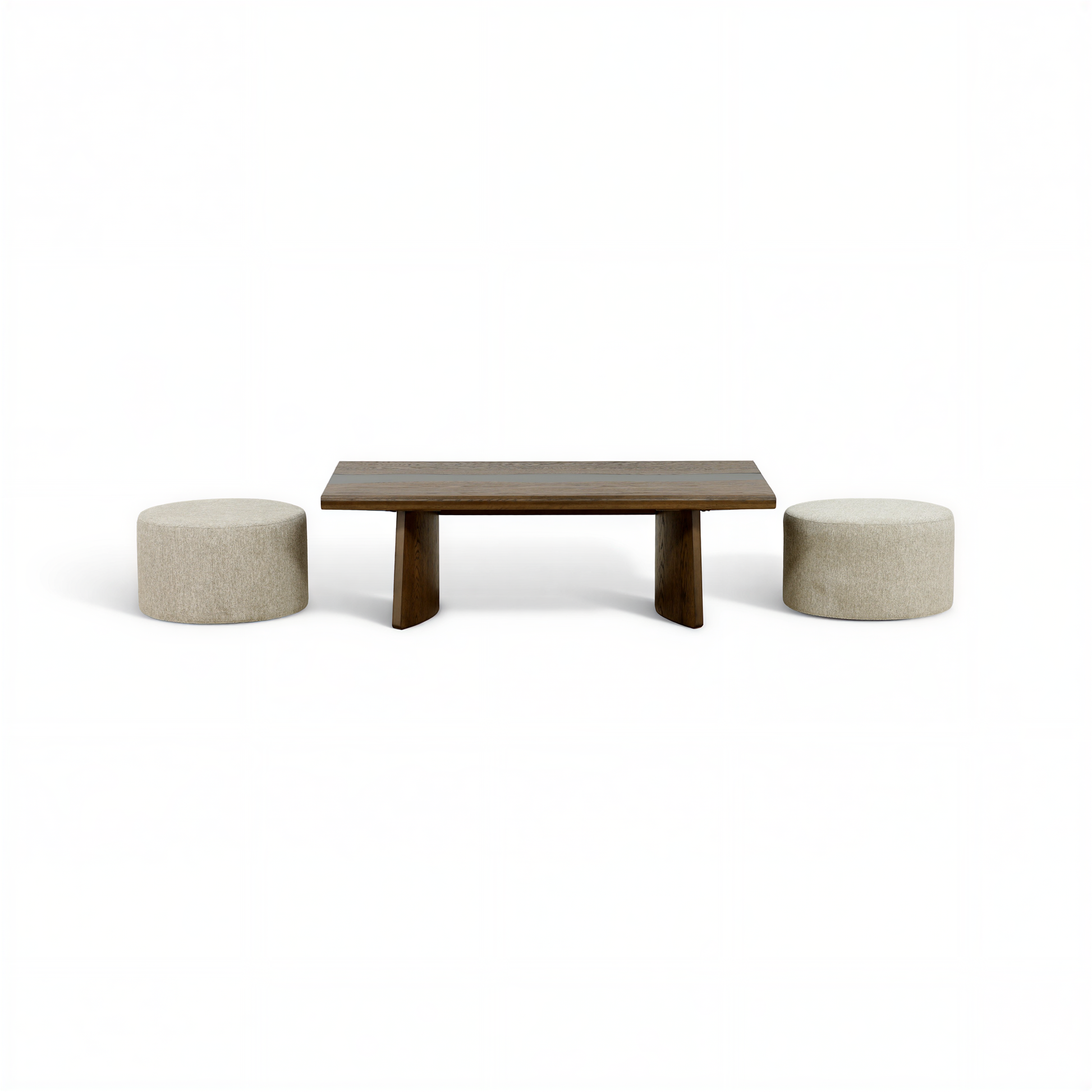 Flexsteel Delmar Coffee Table with 2 Ottomans