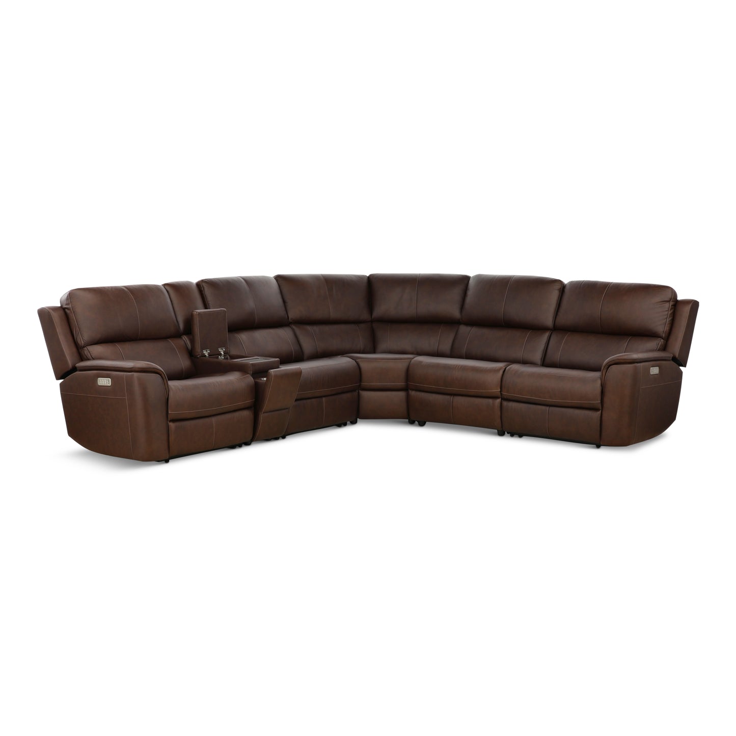 Flexsteel Karson 6-Piece Power Reclining Leather Sectional