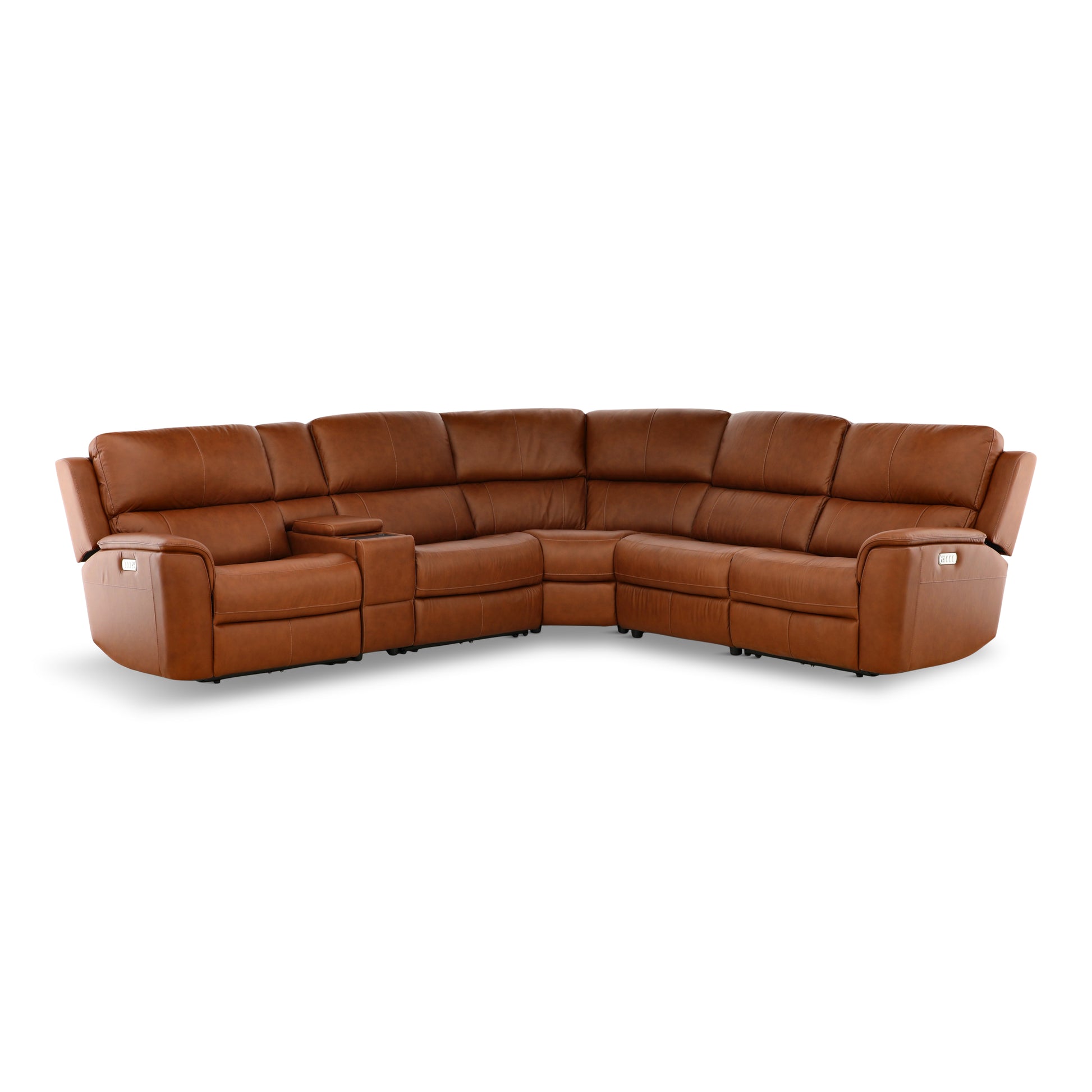 Flexsteel Karson 6-Piece Power Reclining Leather Sectional