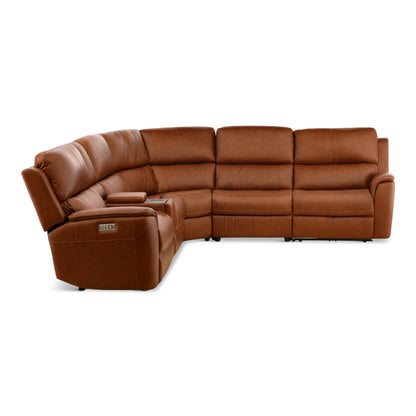 Flexsteel Karson 6-Piece Power Reclining Leather Sectional
