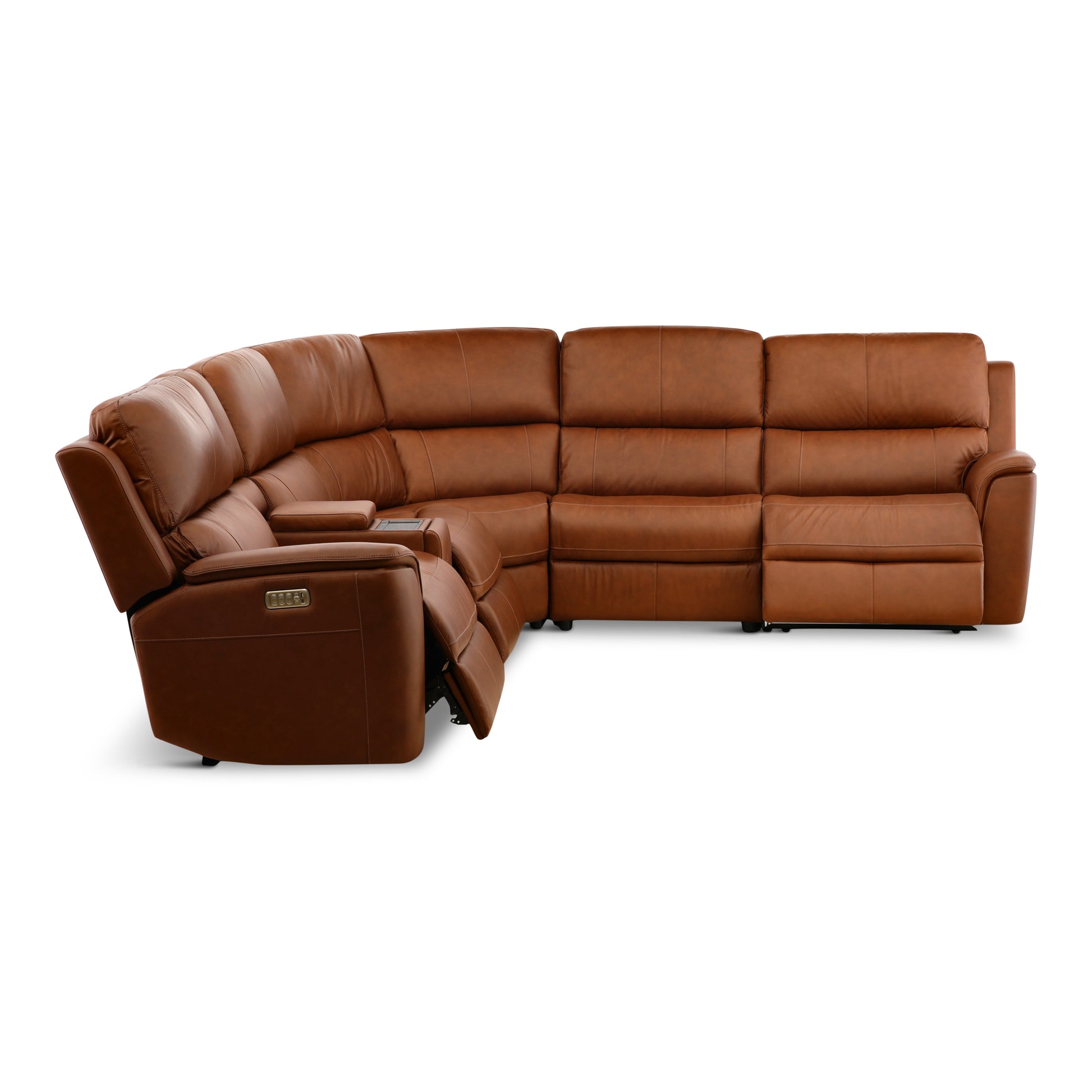 Flexsteel Karson 6-Piece Power Reclining Leather Sectional