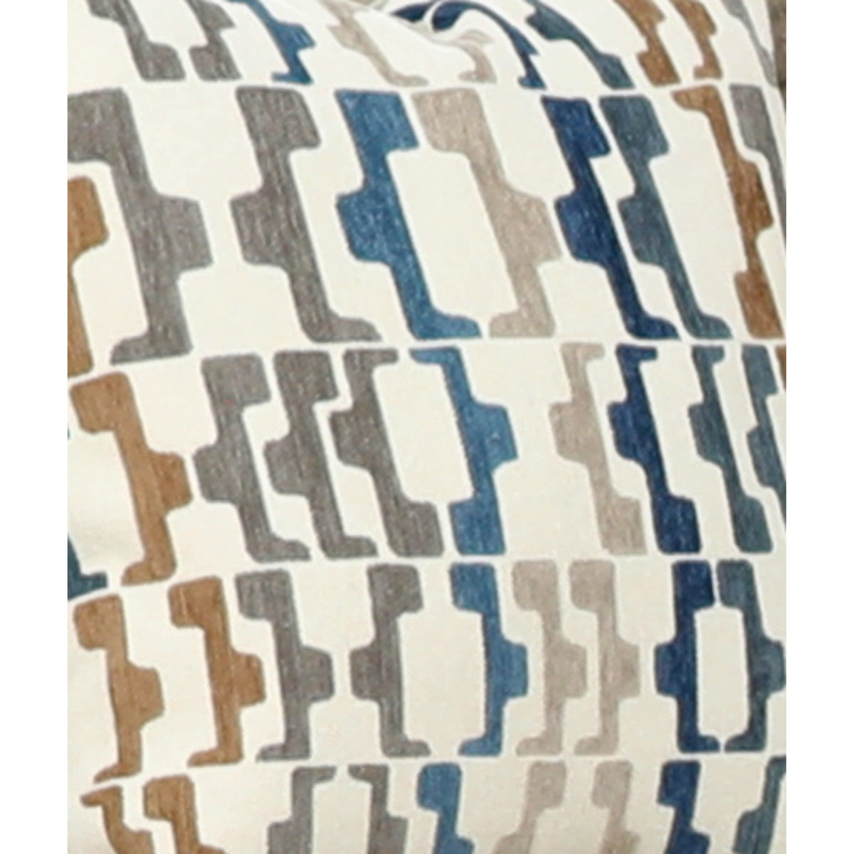 Blue and beige geometric pattern throw pillow cover