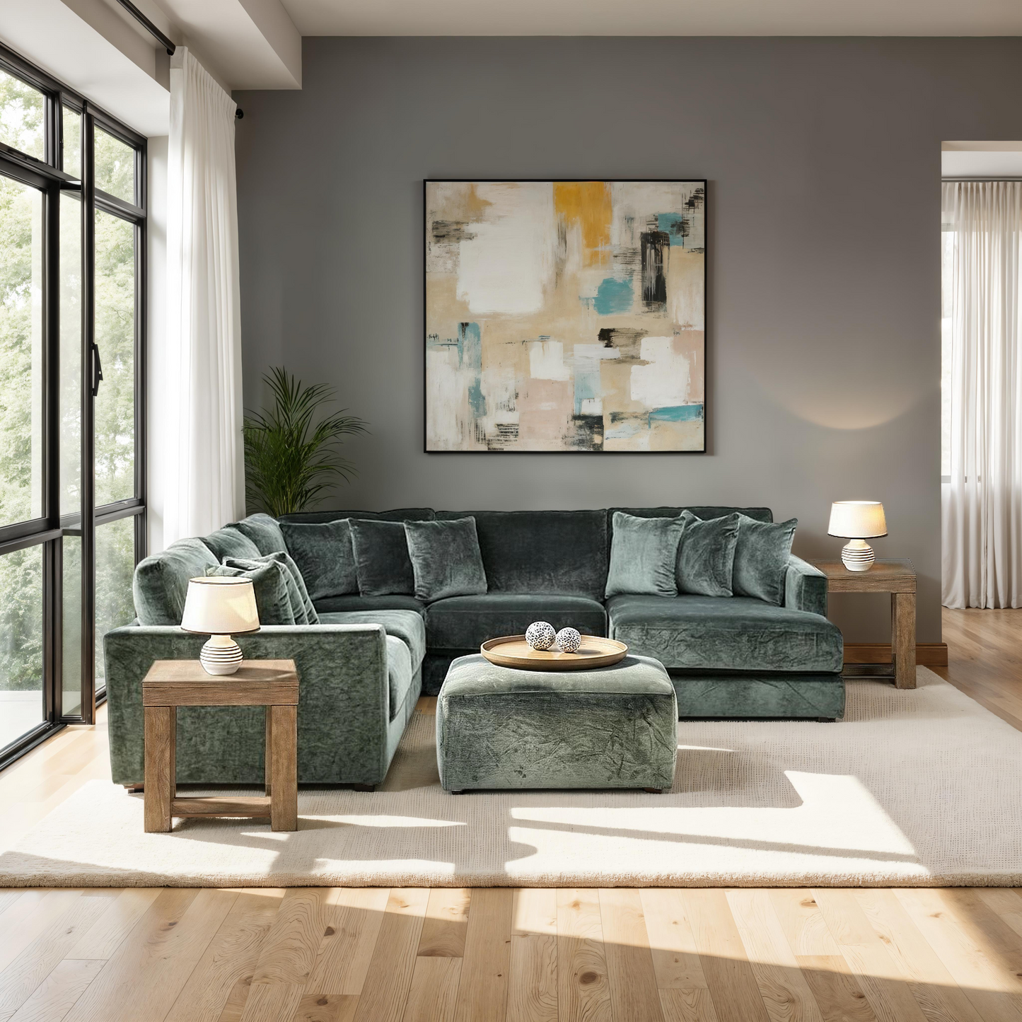 Evianna 5-Piece Pine Sectional