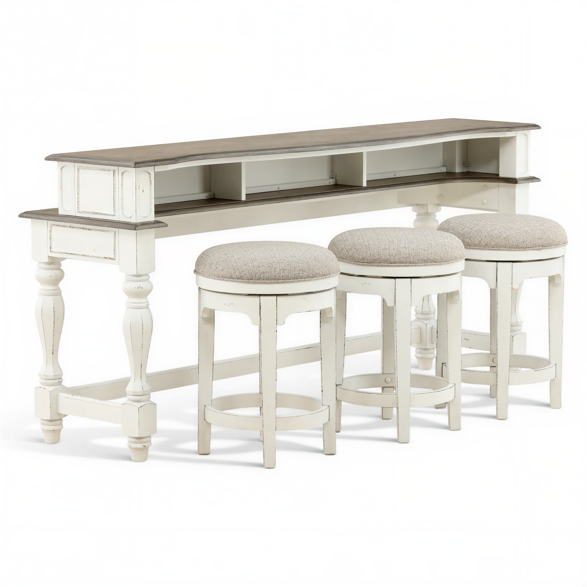 Della Console Bar Height Table and 3 Stools