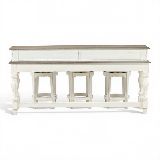 Della Console Bar Height Table and 3 Stools