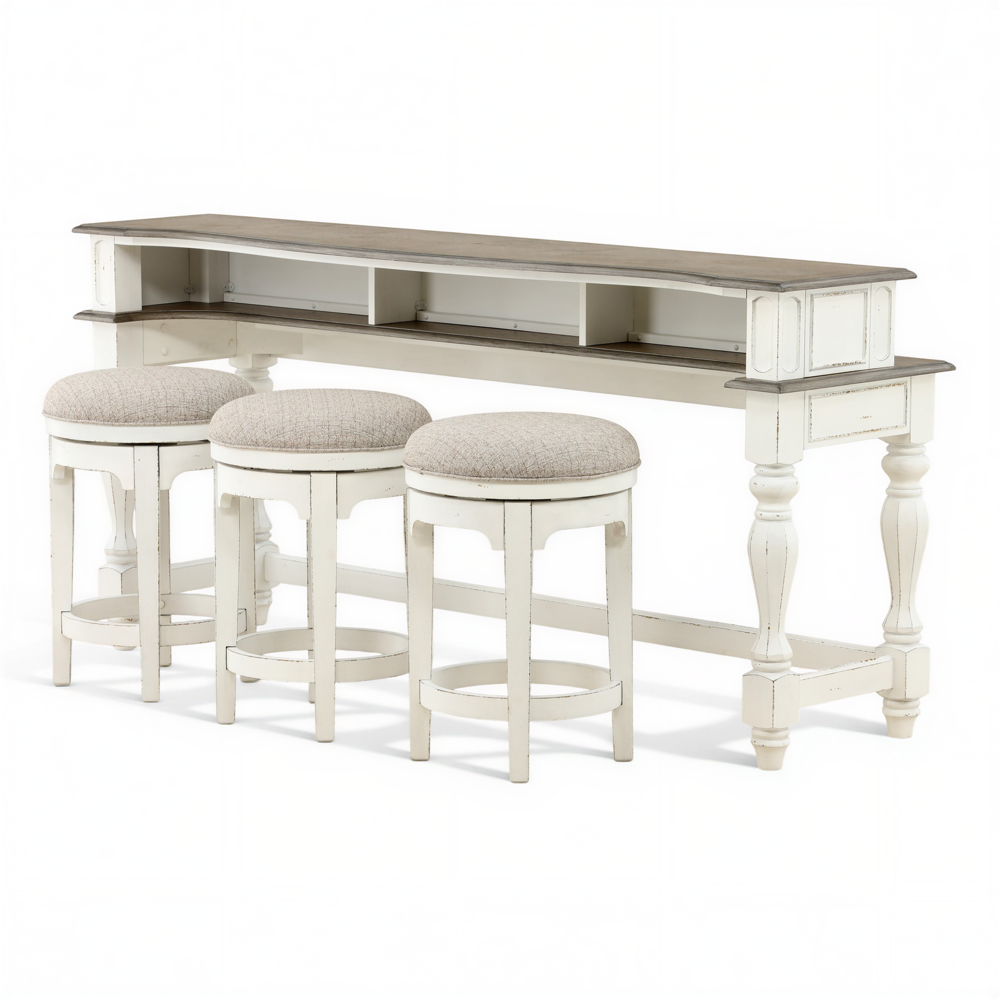 Della Console Bar Height Table and 3 Stools