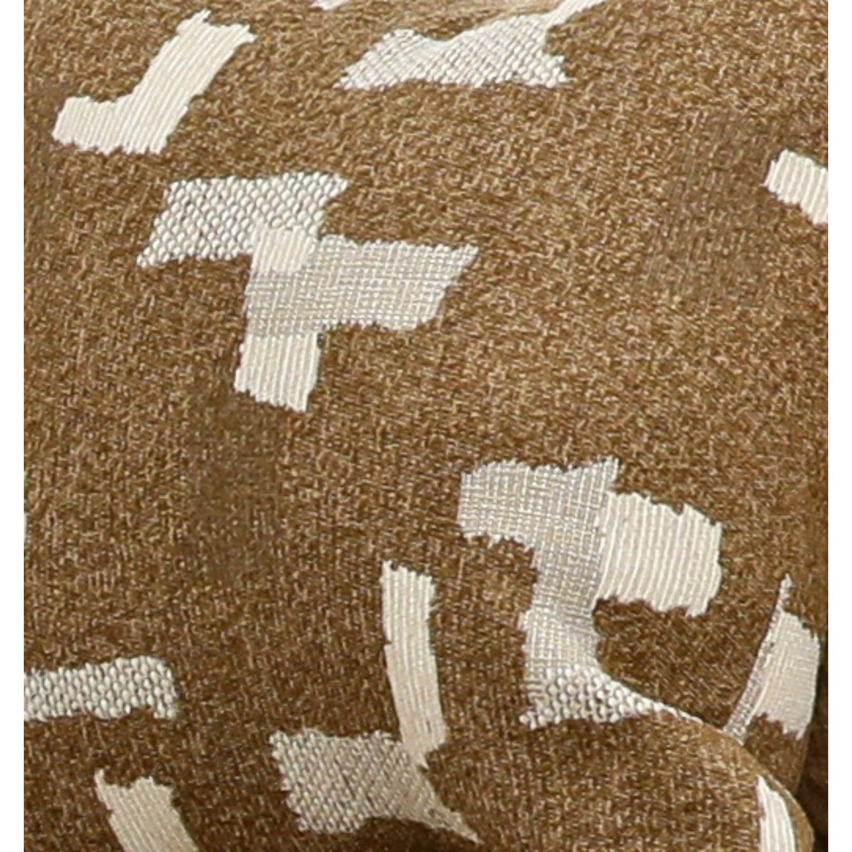 Close-up of brown and white patterned upholstery fabric