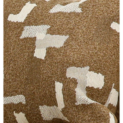 Close-up of brown and white patterned upholstery fabric