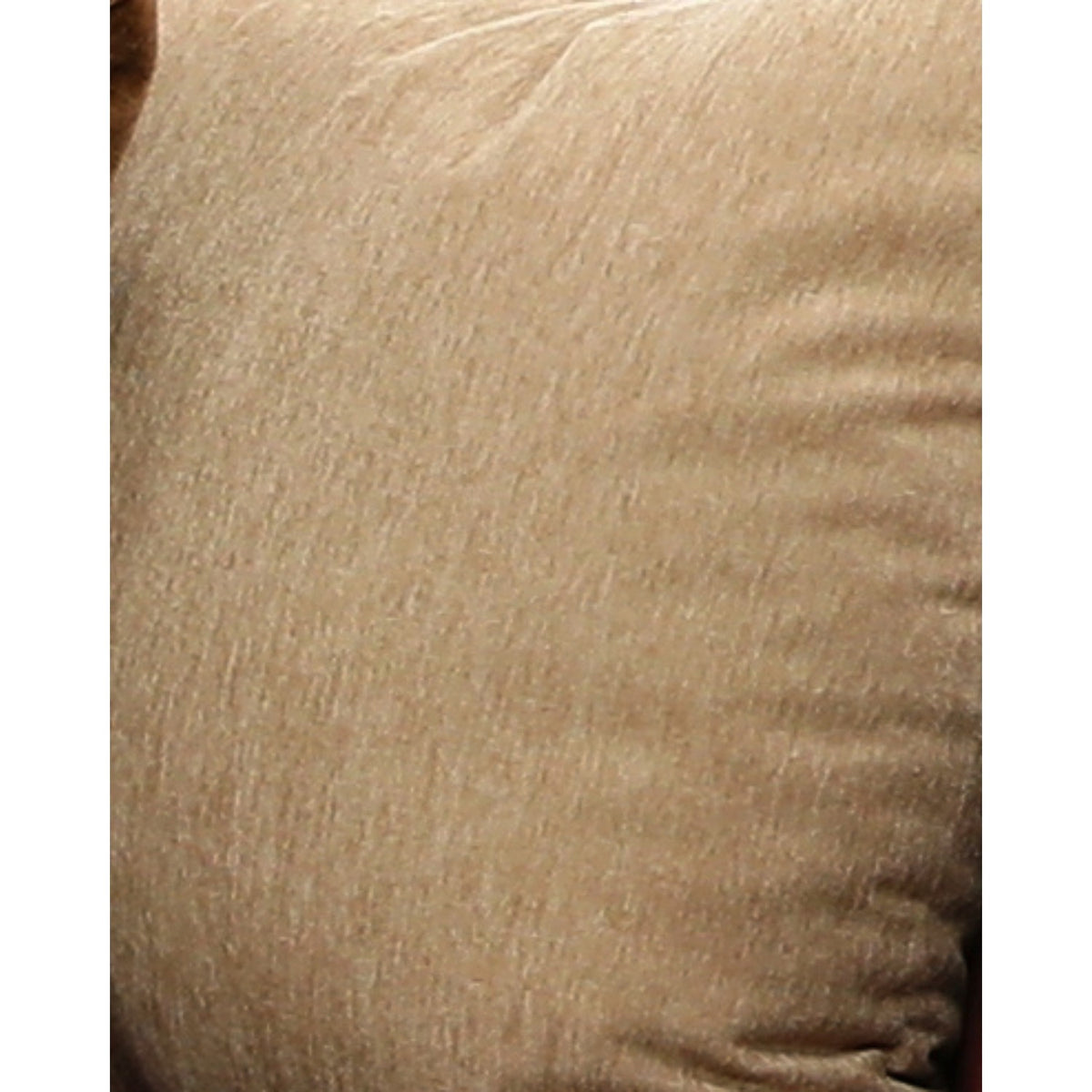 Tan woven upholstery fabric close-up with subtle vertical texture