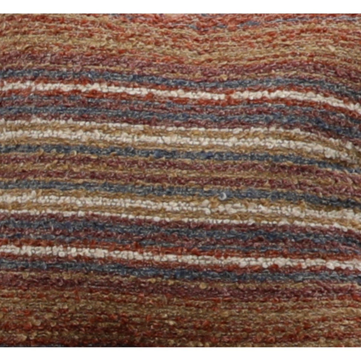 Multicolor striped fabric close-up with woven upholstery texture
