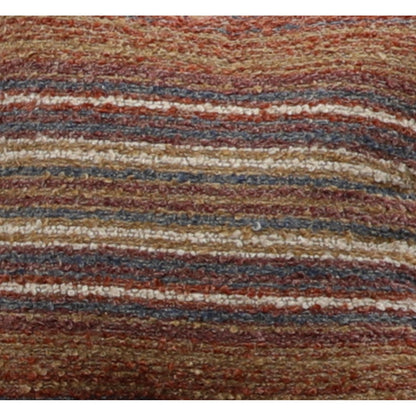 Multicolor striped fabric close-up with woven upholstery texture