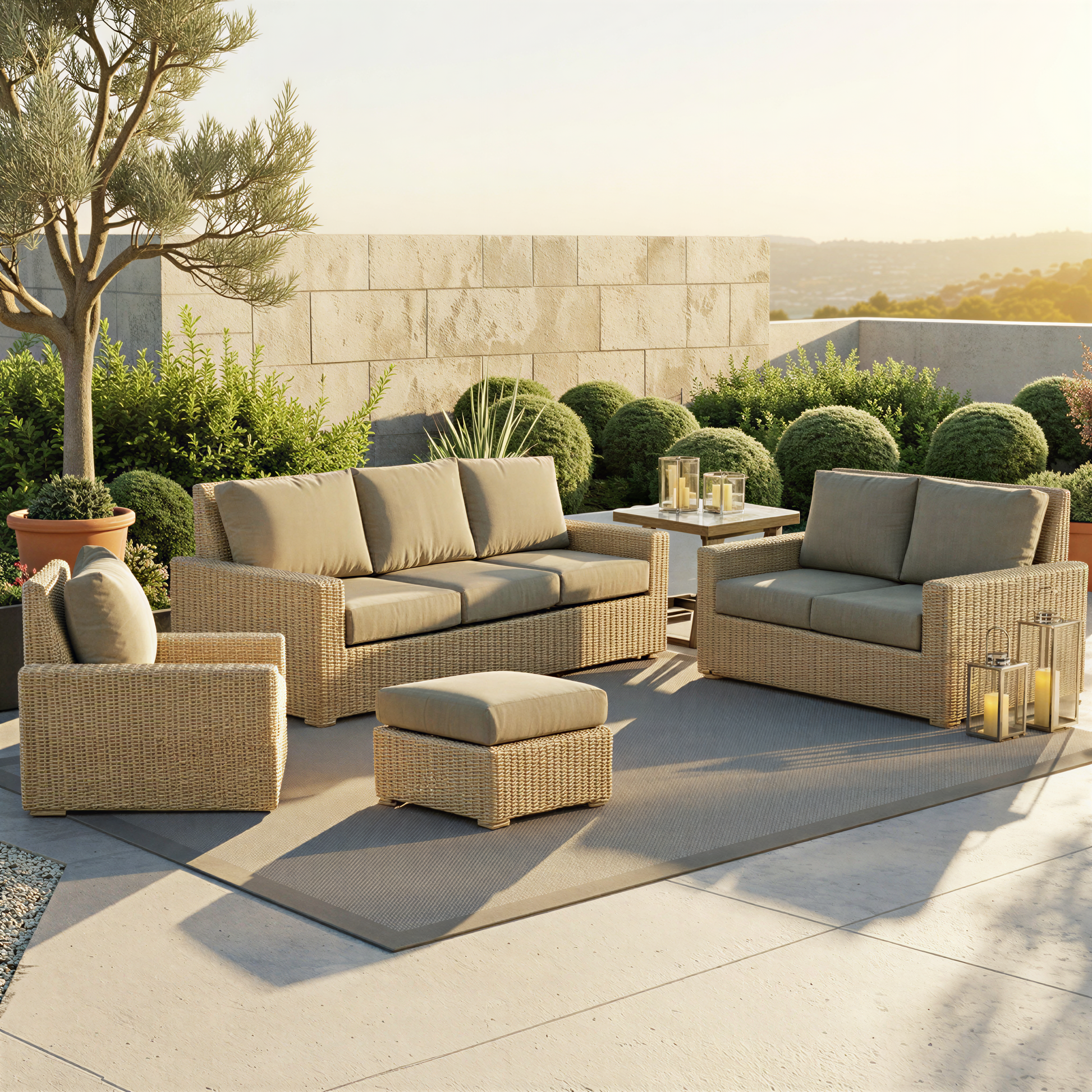 Sydney Outdoor Patio Ottoman w/cushion
