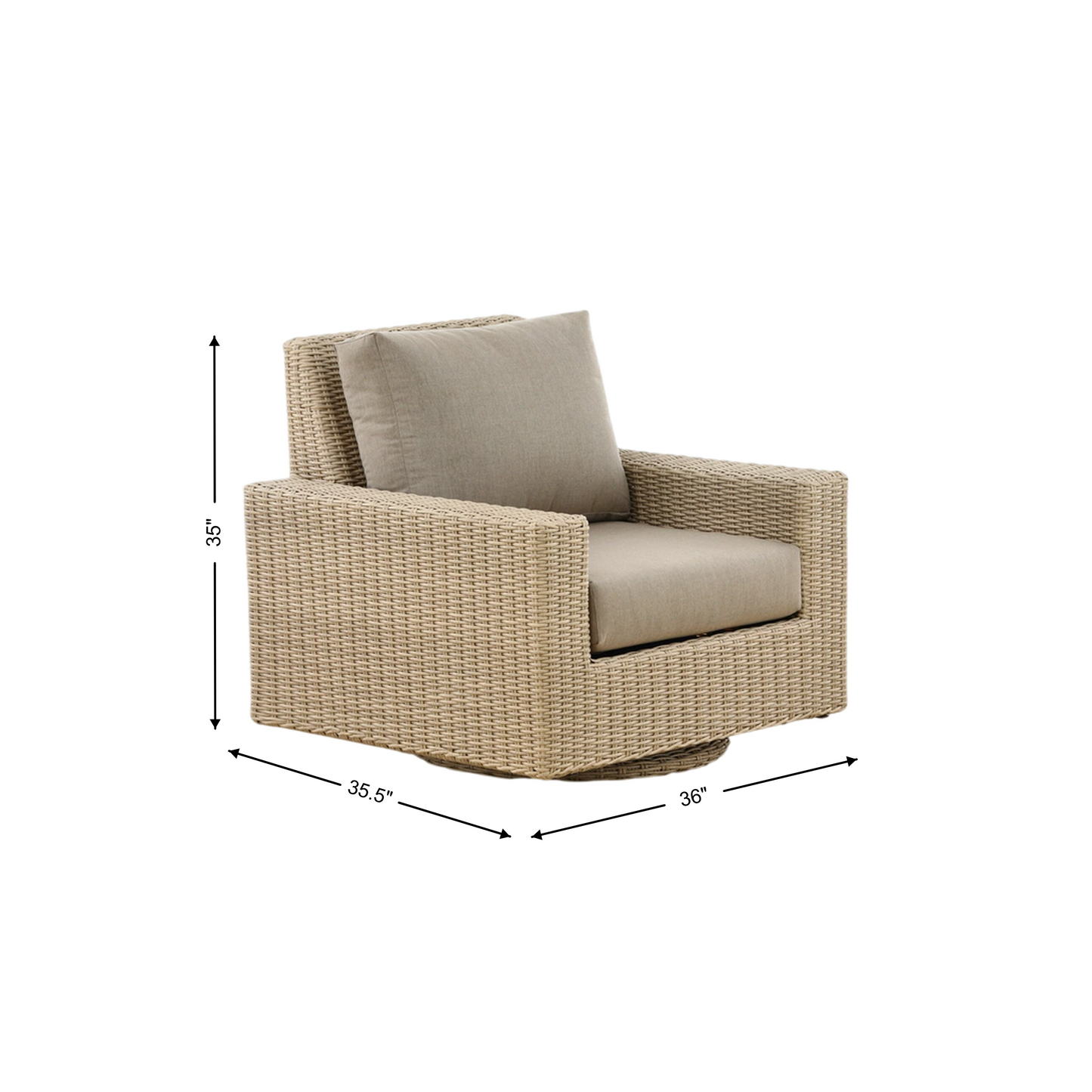 Sydney Outdoor Patio Swivel Glider w/Cushion